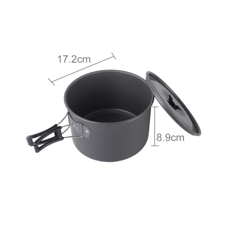 DS-500 Set de cuisine empilable ultra léger 15 pièces pour camping extérieur 4-5 personnes, Taille : Grande, DS-500 Taille : Grande