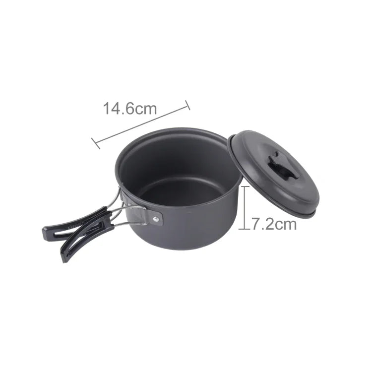DS-500 Set de cuisine empilable ultra léger 15 pièces pour camping extérieur 4-5 personnes, Taille : Grande, DS-500 Taille : Grande