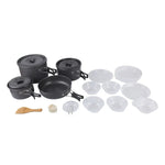 DS-500 Set de cuisine empilable ultra léger 15 pièces pour camping extérieur 4-5 personnes, Taille : Grande, DS-500 Taille : Grande
