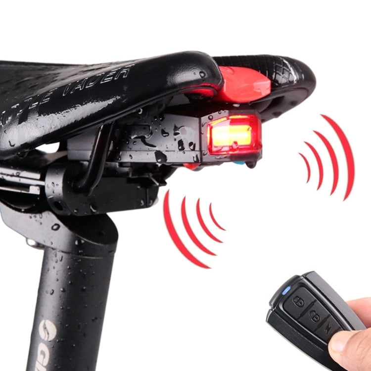 Feu arrière de vélo intelligent LED COB rechargeable USB étanche IP65 avec télécommande, distance de contrôle : 1-100 m, feu arrière étanche IP65