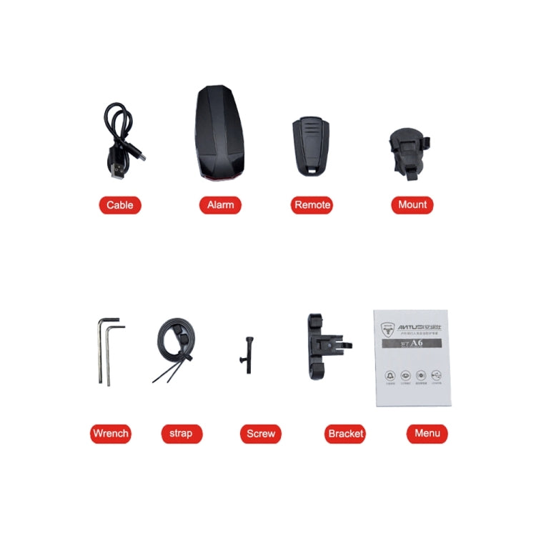 Feu arrière de vélo intelligent LED COB rechargeable USB étanche IP65 avec télécommande, distance de contrôle : 1-100 m, feu arrière étanche IP65