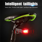 Feu arrière de vélo intelligent LED COB rechargeable USB étanche IP65 avec télécommande, distance de contrôle : 1-100 m, feu arrière étanche IP65