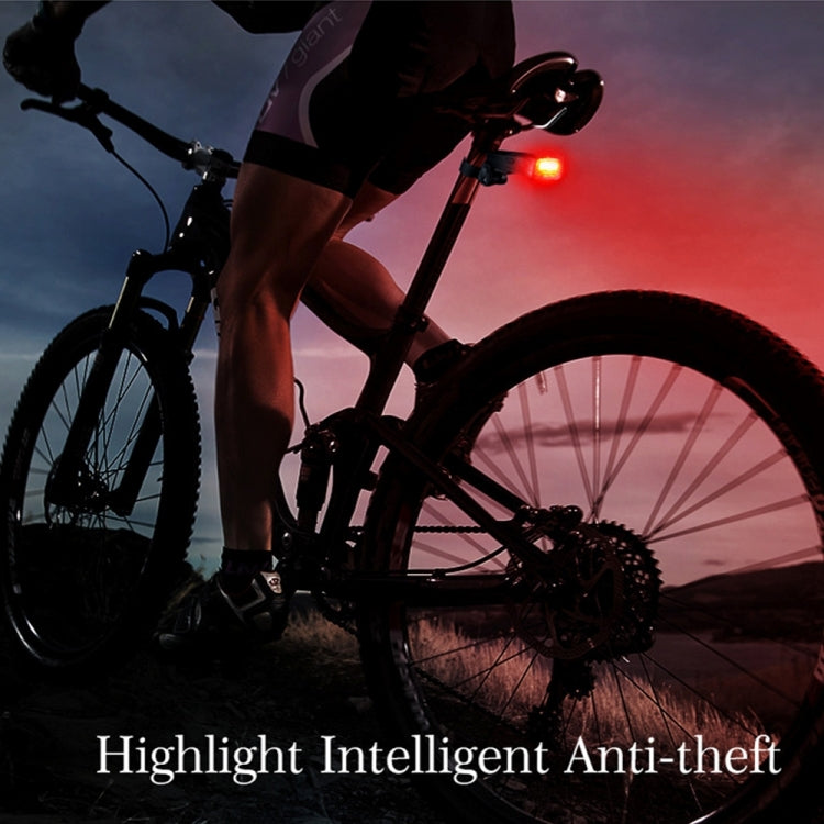 Feu arrière de vélo intelligent LED COB rechargeable USB étanche IP65 avec télécommande, distance de contrôle : 1-100 m, feu arrière étanche IP65