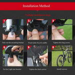 Feu arrière de vélo intelligent LED COB rechargeable USB étanche IP65 avec télécommande, distance de contrôle : 1-100 m, feu arrière étanche IP65