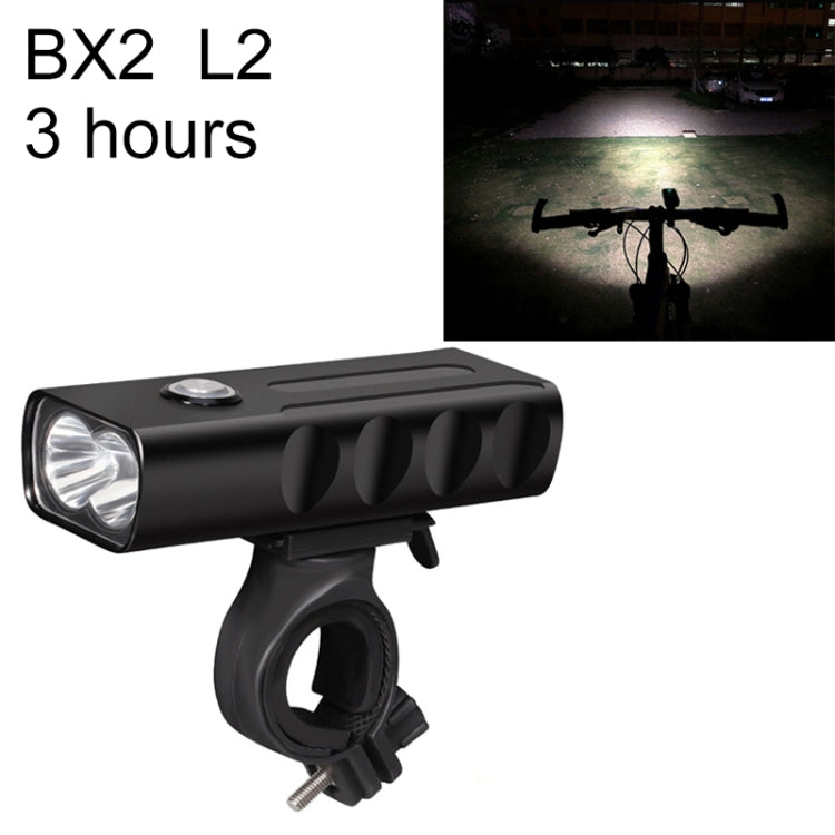 Lumière de vélo avant à LED BX2 rechargeable USB (3 heures, perles de lampe L2), 3 heures, perles de lampe L2