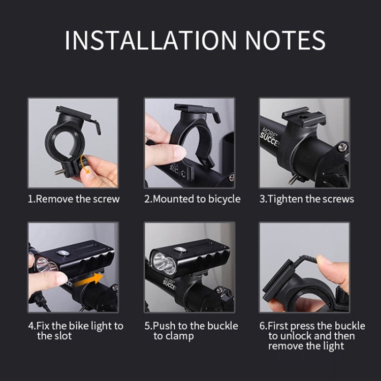 Lumière de vélo avant à LED BX2 rechargeable USB (3 heures, perles de lampe L2), 3 heures, perles de lampe L2