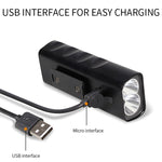 Lumière de vélo avant à LED BX2 rechargeable USB (3 heures, perles de lampe L2), 3 heures, perles de lampe L2