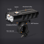 Lumière de vélo avant à LED BX2 rechargeable USB (3 heures, perles de lampe L2), 3 heures, perles de lampe L2