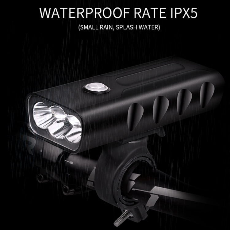 Lumière de vélo avant à LED BX3 rechargeable USB (10 heures, lampe T6+A02), 10 heures, lampe T6+A02