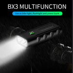 Lumière de vélo avant à LED BX3 rechargeable USB (10 heures, lampe T6+A02), 10 heures, lampe T6+A02