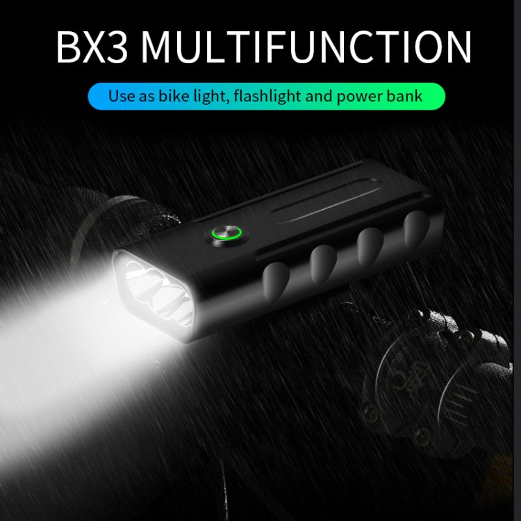 Lumière de vélo avant à LED BX3 rechargeable USB (10 heures, lampe T6+A02), 10 heures, lampe T6+A02