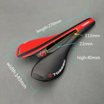 Selle de vélo de route en fibre de carbone TOSEEK, texture 3K + extinction, extinction (bleu), extinction (rouge), extinction (blanc), extinction (jaune), extinction (noir), extinction (orange), extinction (vert), extinction (gris)