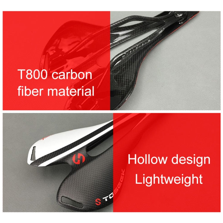 Selle de vélo de route en fibre de carbone TOSEEK, texture 3K + extinction, extinction (bleu), extinction (rouge), extinction (blanc), extinction (jaune), extinction (noir), extinction (orange), extinction (vert), extinction (gris)
