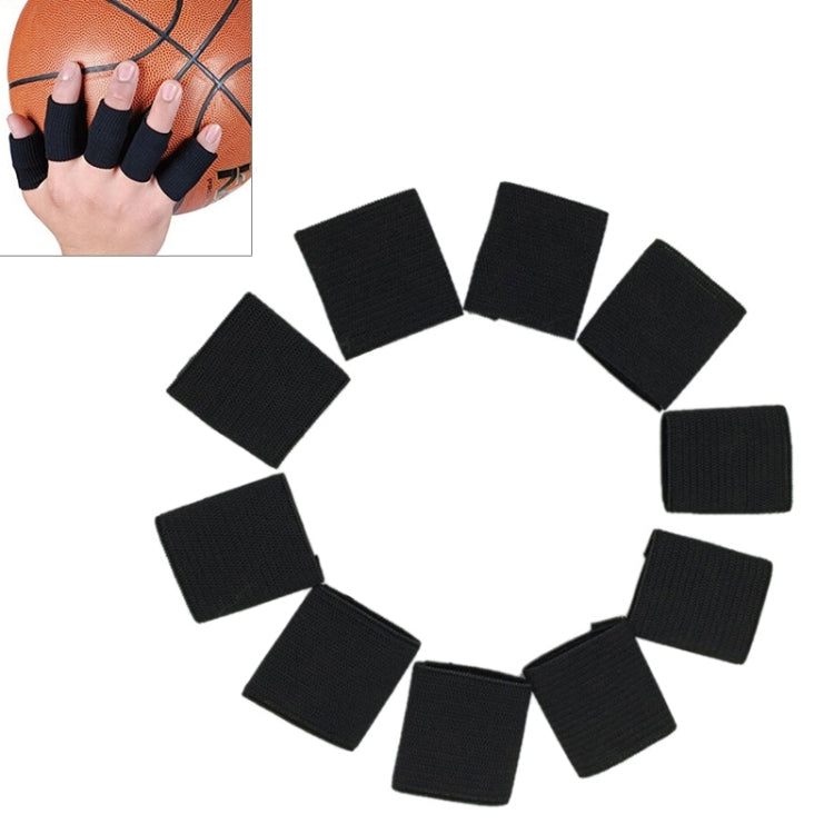 10 protections élastiques en polyester pour doigts de sport, Taille : 3,5 x 3 cm (Noir), Protection des doigts