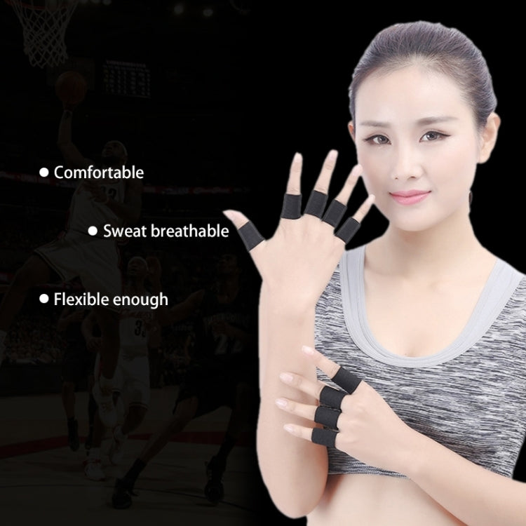10 protections élastiques en polyester pour doigts de sport, Taille : 3,5 x 3 cm (Noir), Protection des doigts