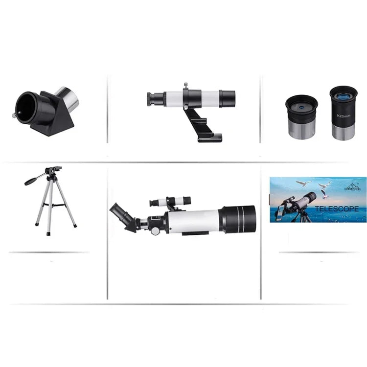 Télescope astronomique haute définition WR852 16x/66x70 avec trépied, 66x70 Bleu