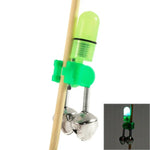 10 CLES Accessoire de pêche Double clochette Clip d'alarme de touche de pêche avec veilleuse LED, Clochettes d'alarme de pêche