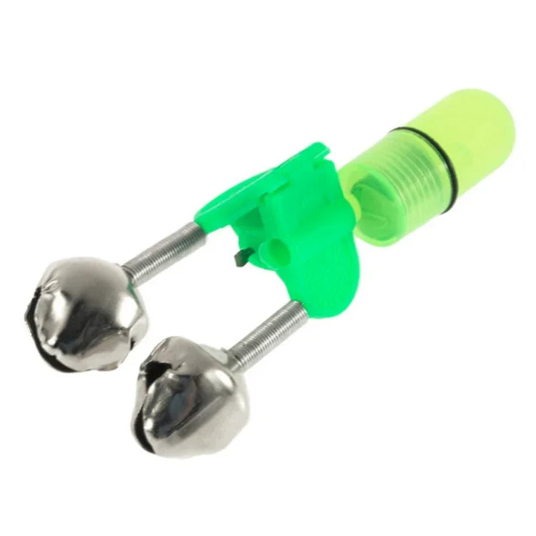 10 CLES Accessoire de pêche Double clochette Clip d'alarme de touche de pêche avec veilleuse LED, Clochettes d'alarme de pêche