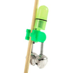 10 CLES Accessoire de pêche Double clochette Clip d'alarme de touche de pêche avec veilleuse LED, Clochettes d'alarme de pêche