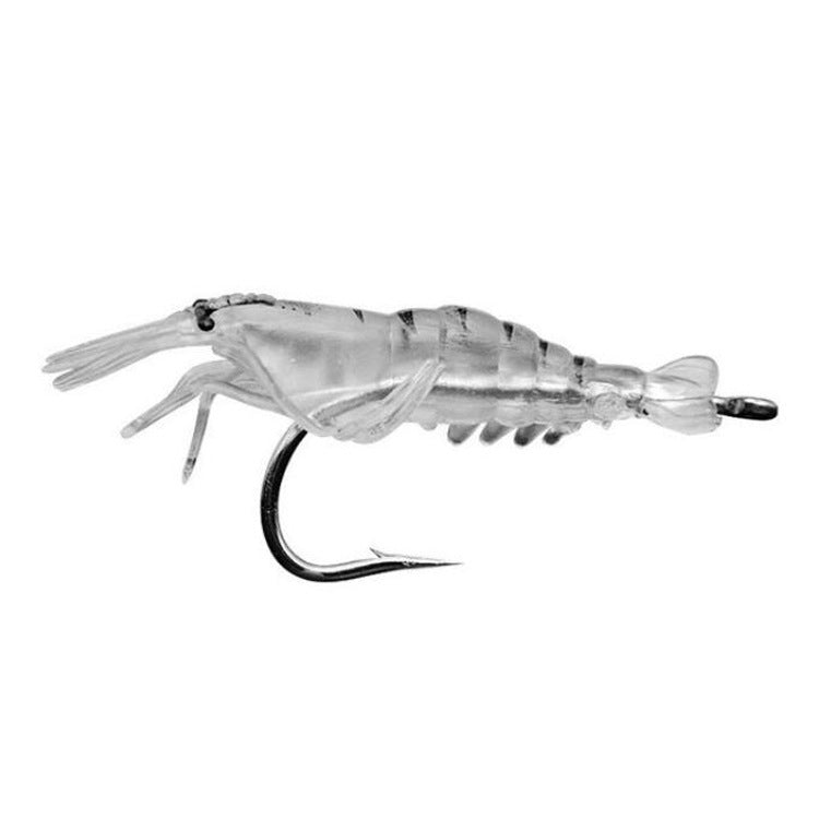 10 pièces d'appâts souples artificiels crevettes de pêche 4cm Leurre Popper avec hameçon, crevette verte avec hameçon, crevette transparente avec hameçon, crevette artificielle avec hameçon, crevette lumineuse avec hameçon, crevette rose avec hameçon