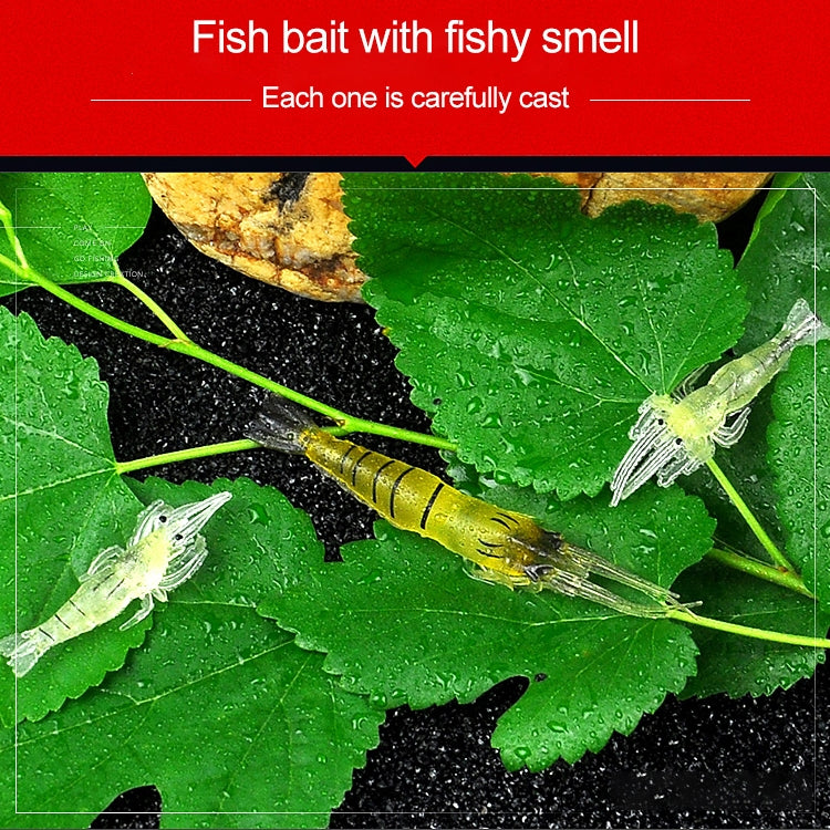 10 pièces d'appâts souples artificiels crevettes de pêche 4cm Leurre Popper avec hameçon, crevette verte avec hameçon, crevette transparente avec hameçon, crevette artificielle avec hameçon, crevette lumineuse avec hameçon, crevette rose avec hameçon