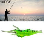 10 leurres souples de pêche de 4 cm Popper Poper, crevette rose, crevette verte, crevette transparente, crevette artificielle, crevette lumineuse