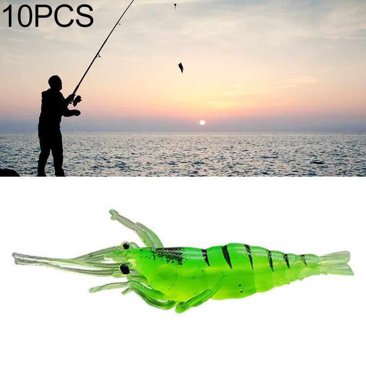 10 leurres souples de pêche de 4 cm Popper Poper, crevette rose, crevette verte, crevette transparente, crevette artificielle, crevette lumineuse