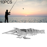 10 leurres souples de pêche de 4 cm Popper Poper, crevette rose, crevette verte, crevette transparente, crevette artificielle, crevette lumineuse