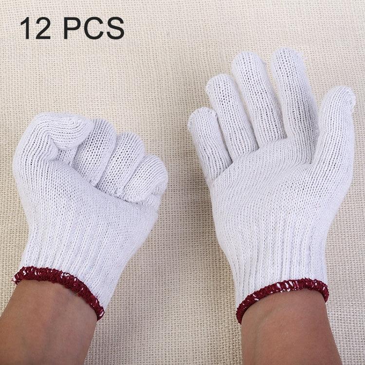 12 Paires de Fournitures de Travail, Gants en Fil de Coton Respirants, Résistants à l’Usure, Protection, 12 Paires