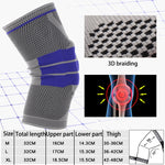 Protection de genou en silicone tricotée pour fitness en plein air, support à ressort anti-collision, Taille : XL, Taille : XL