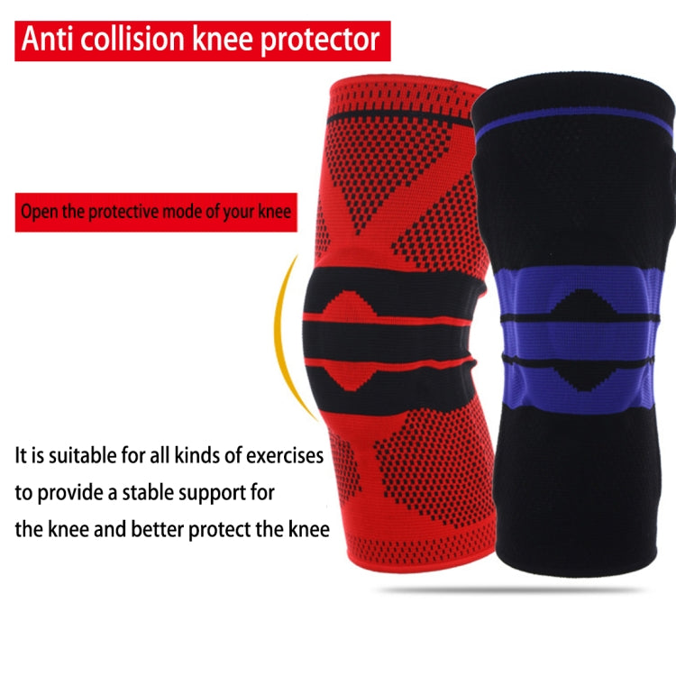 Protection de genou en silicone tricotée pour fitness en plein air, support à ressort anti-collision, Taille : XL, Taille : XL