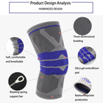 Protection de genou en silicone tricotée pour fitness en plein air, support à ressort anti-collision, Taille : XL, Taille : XL