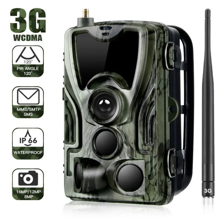 HC801G Caméra de chasse de sécurité étanche IP66 3G WCDMA avec vision nocturne IR, angle PIR 120 degrés, HC801G 3G WCDMA