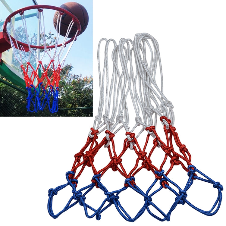 Filet de panier de basket en corde polyester édition régulière (blanc rouge bleu), édition régulière