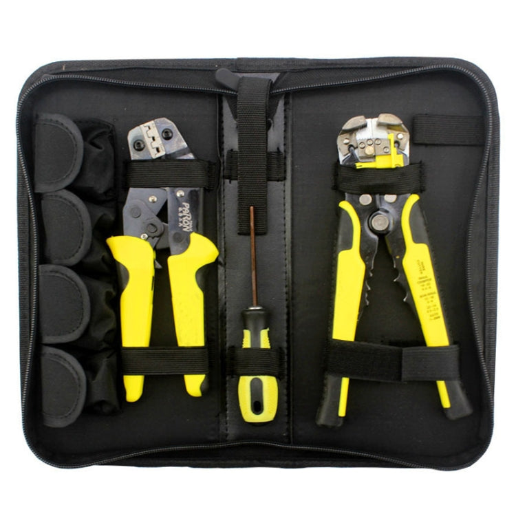 Jeu d'outils 3-en-1 avec pince à dénuder multifonction 0,25-6,0 mm, pince à sertir en acier au carbone et sac de rangement, pince à dénuder 0,25-6,0 mm