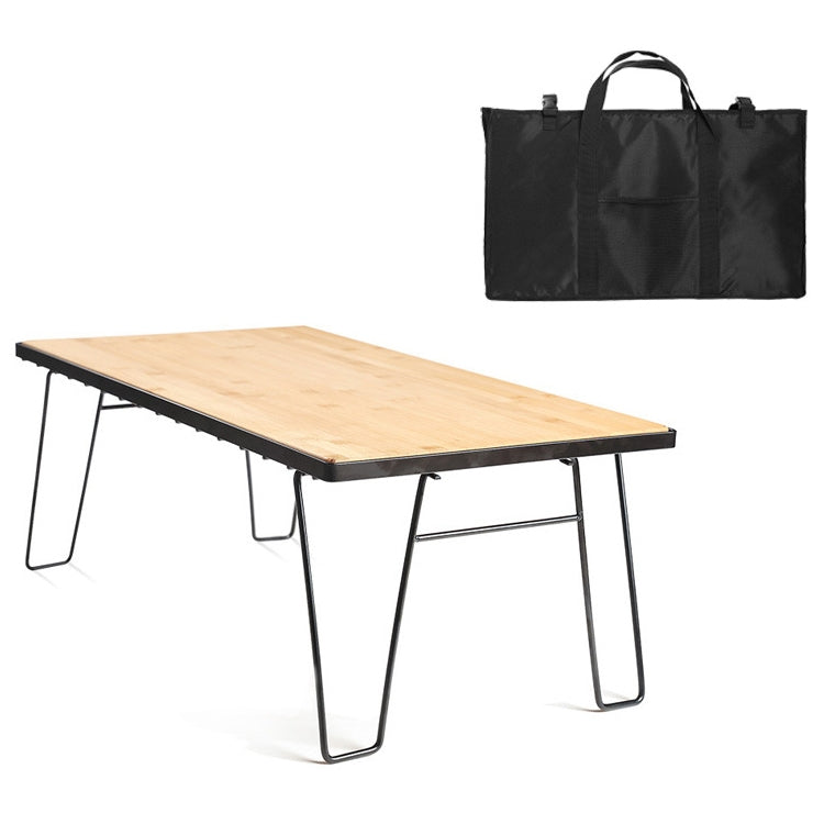 AOTU YT1001 Table de camping pliante en bambou avec sac de rangement, 1 table filet + 1 plateau en bambou + 1 sac de rangement