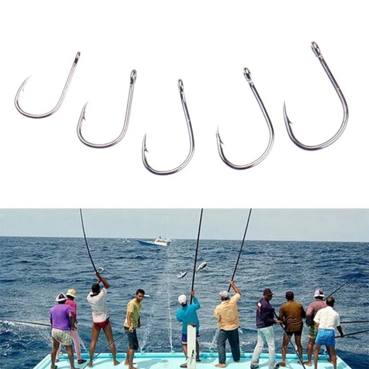 500 hameçons barbelés de pêche tailles mixtes avec œillet, 3-12# avec œillet