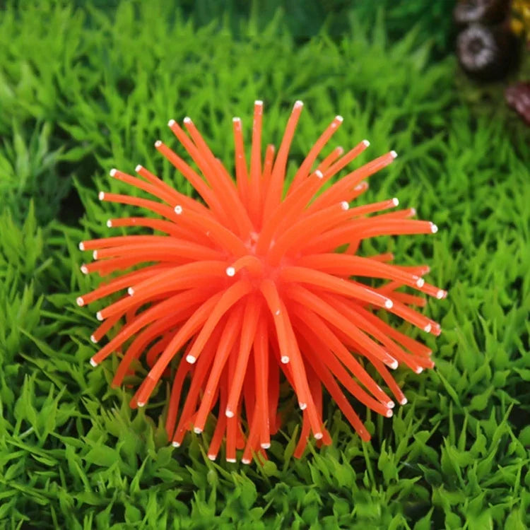 Articles pour aquarium Décoration TPR Simulation Boule d'oursin Corail avec pointe, Taille : M, Diamètre : 10cm, 10cm