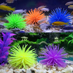 Articles pour aquarium Décoration TPR Simulation Boule d'oursin Corail avec pointe, Taille : S, Diamètre : 7cm, 7cm