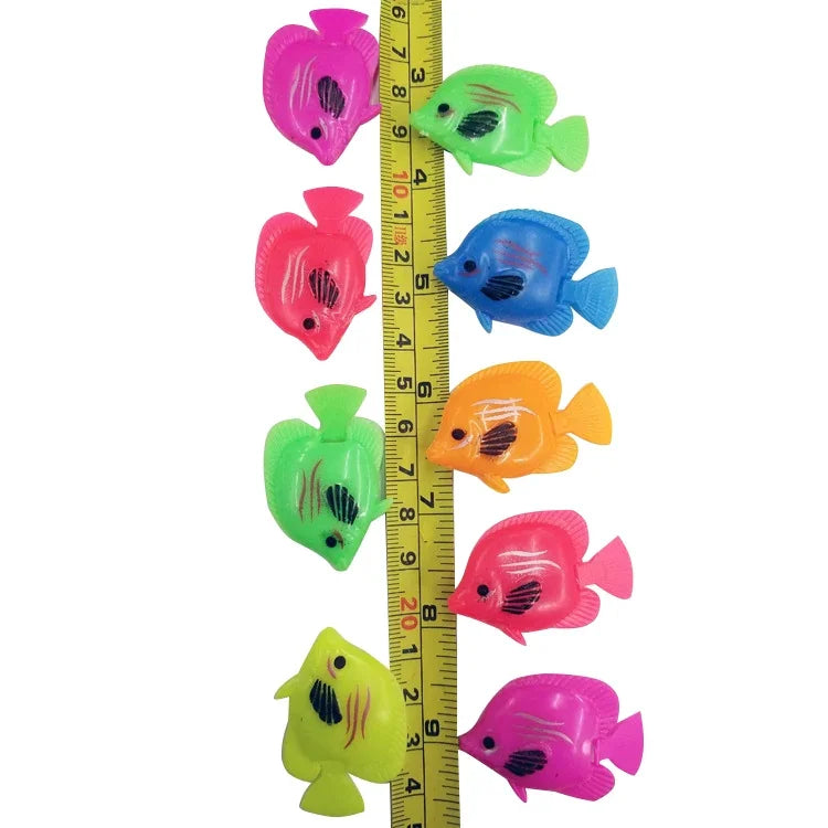 10 pièces Articles pour aquarium Décoration Poisson flottant en plastique factice, Taille : 5*3cm, Décoration poisson factice pour aquarium