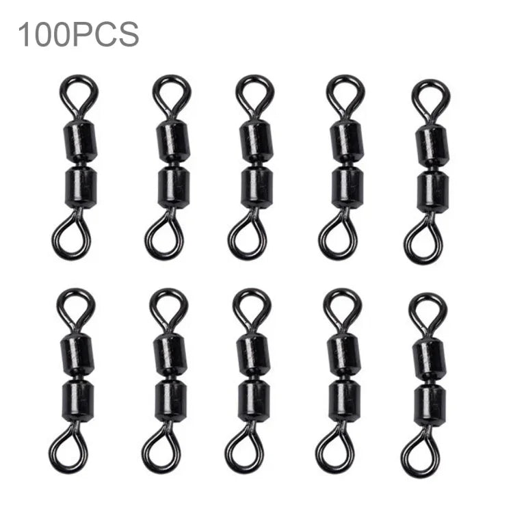 100 PIÈCES Émerillons de pêche à double anneau en forme de 8