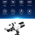 Maifeng40070 Télescope astronomique haute définition High Times 233x70 avec trépied, 233 x 70