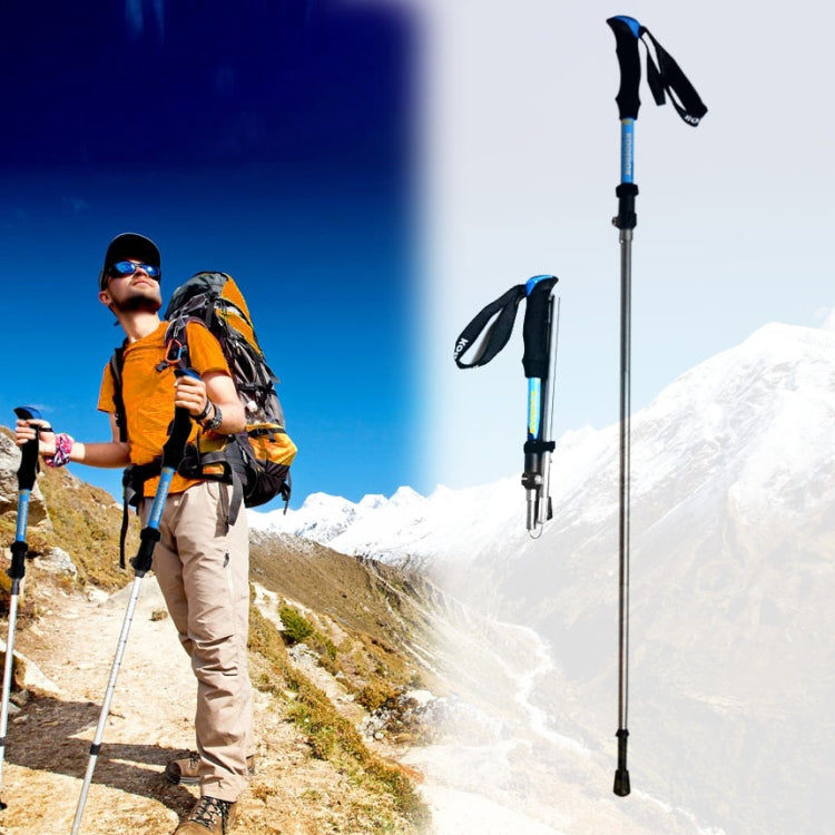 Bâtons de trekking portables réglables en alliage d'aluminium 125cm, Vert#125cm, Bleu#125cm, Rouge#125cm, Jaune#125cm