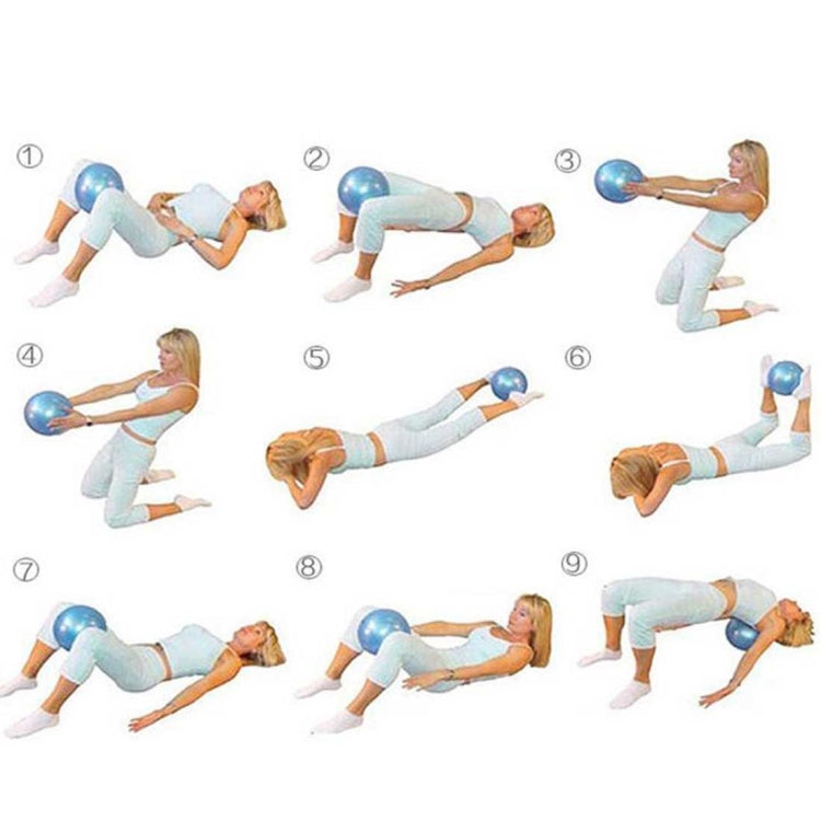 Mini balle de yoga Pilates en PVC anti-explosion pour fitness équilibré et gymnastique, avec paille, diamètre : 25 cm, 25 cm (bleu), 25 cm (violet)