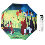 Parapluie pliant trois volets style frais créatif avec ruban argenté anti-UV, OG3876A, OG3876B, OG3876C