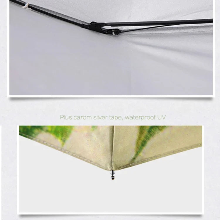 Parapluie pliant trois volets motif chat paresseux style créatif avec ruban argenté anti-UV, Parapluie motif chat avec ruban argenté