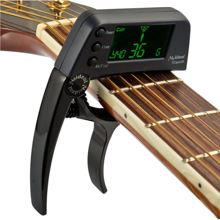 Accordeur de guitare professionnel à pince, accordeur chromatique Loftstyle avec écran LCD rotatif et rétroéclairage, capo de guitare utilisable d'une seule main