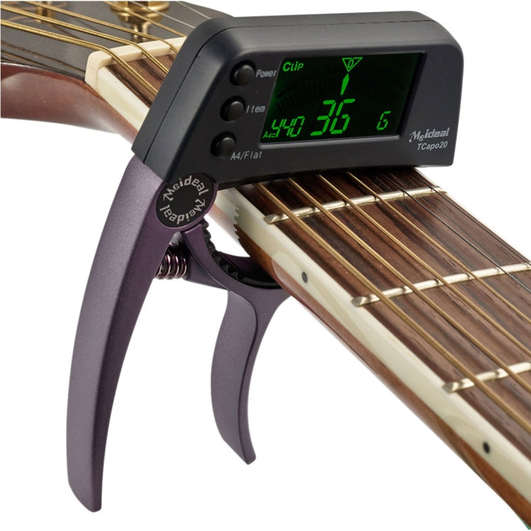 Accordeur de guitare professionnel à pince, accordeur chromatique Loftstyle avec écran LCD rotatif et rétroéclairage, capo de guitare utilisable d'une seule main