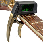 Accordeur de guitare professionnel à pince, accordeur chromatique Loftstyle avec écran LCD rotatif et rétroéclairage, capo de guitare utilisable d'une seule main