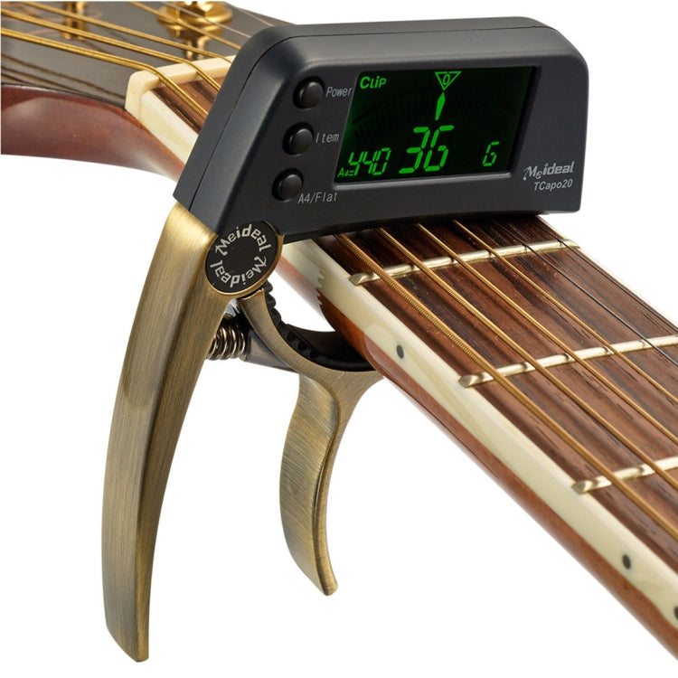 Accordeur de guitare professionnel à pince, accordeur chromatique Loftstyle avec écran LCD rotatif et rétroéclairage, capo de guitare utilisable d'une seule main